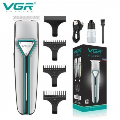 Аккумуляторная машинка для стрижки волос и бороды с 3 насадками VGR V-008
