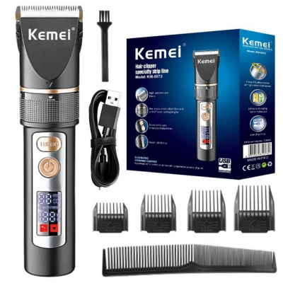Профессиональная беспроводная машинка для стрижки волос Kemei KM-5073 триммер для бороды и усов Turbo режим