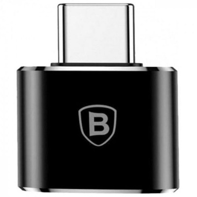 Переходник Baseus USB на Type-C MAX 2.4A Черный (CATOTG-01) Оригинал