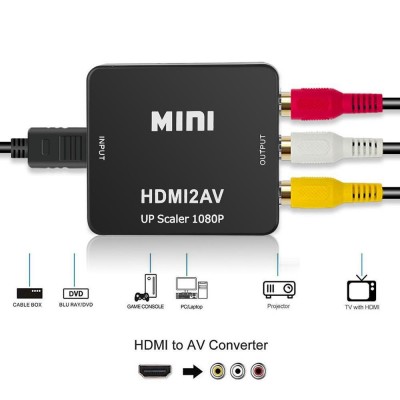 Адаптер HDMI to AV RCA переходник конвертер 720p/1080p Чёрный