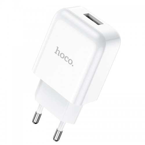 Сетевое зарядное устройство Hoco N2 Vigour с 1USB/2.1A с гибким кабелем Type-C Белый