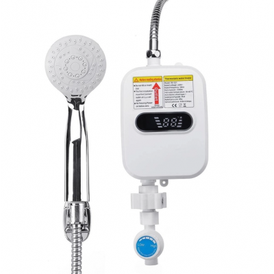 Электрический термостатичный проточный водонагреватель Delimano RX-021 с душ и краном, регулировкой температуры воды