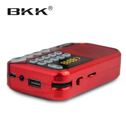 Радиоприёмник с FM USB MicroSD BKK S99 радио на аккумуляторе 18650 Красный