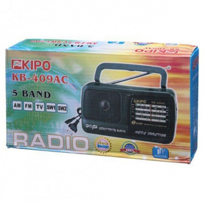 Радиоприемник радио FM ФМ KIPO KB-409AC Aux Чёрный