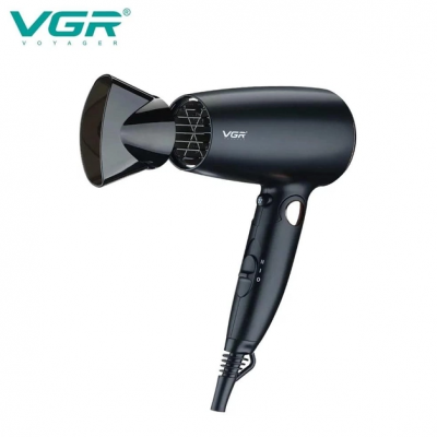 Фен для волос электрический дорожный складной портативный VGR V-439 Черный