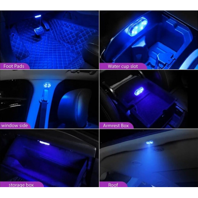 Автомобильный светодиодный светильник с USB-зарядкой юсб для салона автомобиля с сенсорным датчиком включения