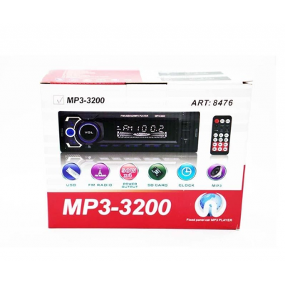 Автомагнитола 3200 ISO+FM+USB+AUX+Bluetooth 4x50W 1Din магнитола с пультом