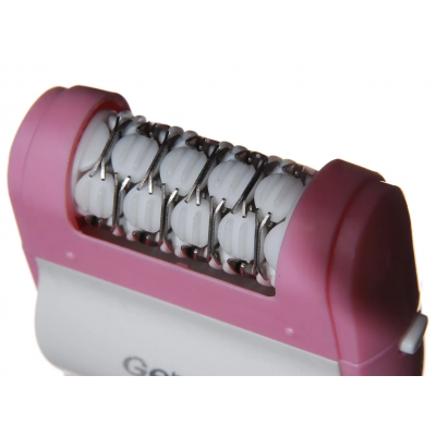 Эпилятор женский электрический депилятор пемза бритва беспроводная Geemy GM-3052 Pro LED 3 в 1 Розовый