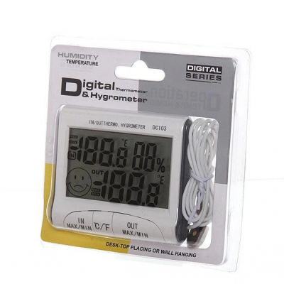 Термометр, гигрометр, метеостанция, часы Generic DC103 + выносной датчик