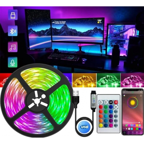 Светодиодная USB, Bluetooth LED лента RGB 5050 влагостойкая с пультом 5 метров RgbPlay