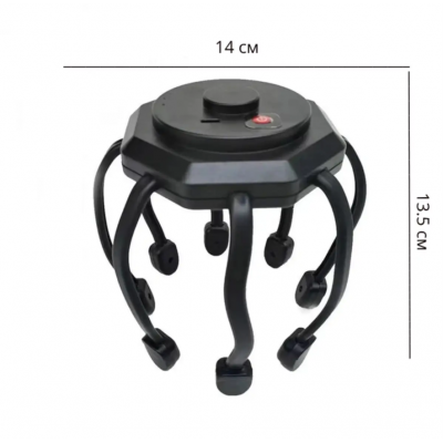 Релаксационный электрический массажер для головы со встроенным аккумулятором 3 режима работы Черный