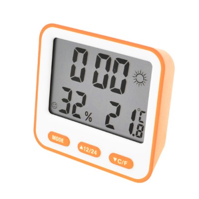 Цифровой термометр с гигрометром BK-854 Функция часов, календаря, будильника Оранжевый