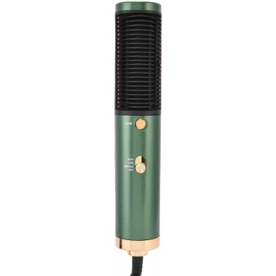 Фен расческа выпрямитель для волос 2 в 1 Hot Air Brush для укладки волос Тёмно-зелёный