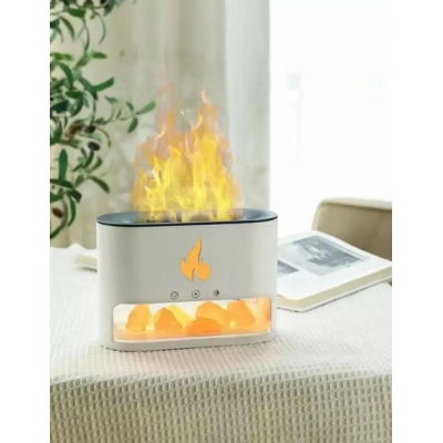 Лампа увлажнитель воздуха Docsal Flame 3в1 с ультразвуковым увлажнением и соляными камнями Белый