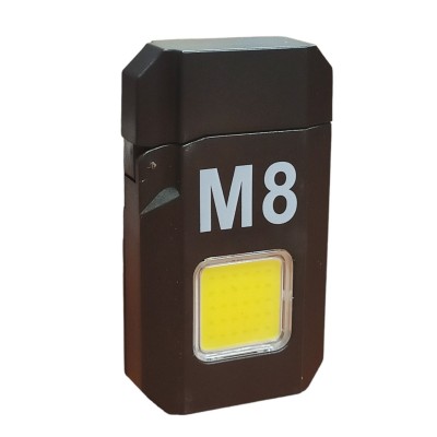 Электроимпульсная спиральная зажигалка M8 с фонариком 3W, зарядкой от USB