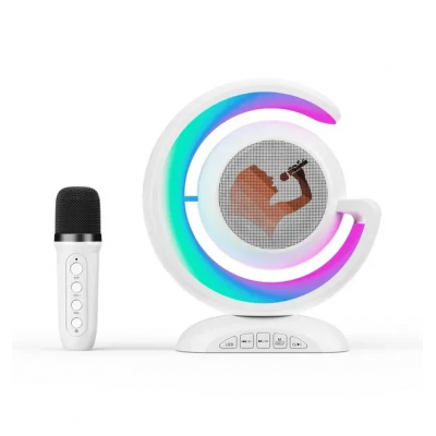 Настольная лампа Ночник с беспроводной Bluetooth колонкой Lightshow с 1 микрофоном YS-110 Белый