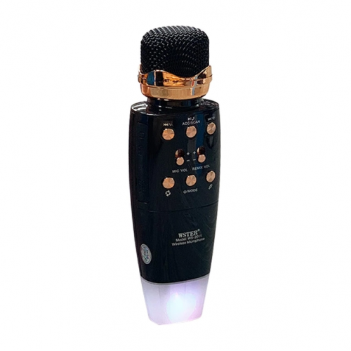 Караоке микрофон + портативная беспроводная колонка 2 в 1 Bluetooth Wster WS-2011 Черный