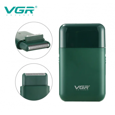 Электробритва беспроводная VGR V-390 с встроенным выдвижным триммером шейвер 5 Вт Зелёный