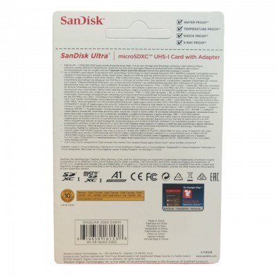 Карта памяти SanDisk Ultra microSDXC 256GB UHS-I + SD адаптер Class 10