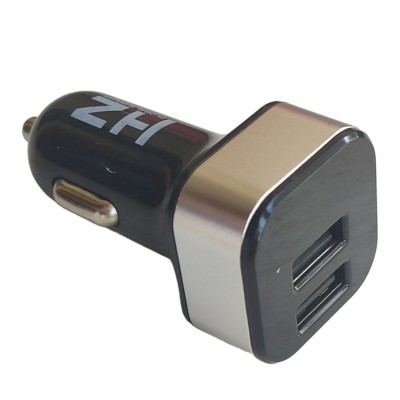 Авто USB зарядка адаптер HC-1 9001 от прикуривателя 12v зарядное Черный с серым