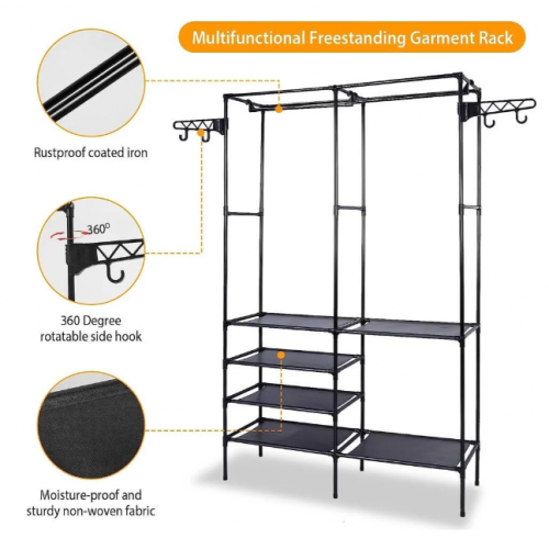 Вешалка для одежды (173х86х43 см) Simple Coat Rack Double Row вешалка с полками