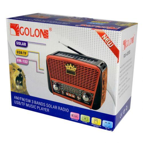 Радиоприёмник Golon RX-456S + Bluetooth и солнечной панелью Серый