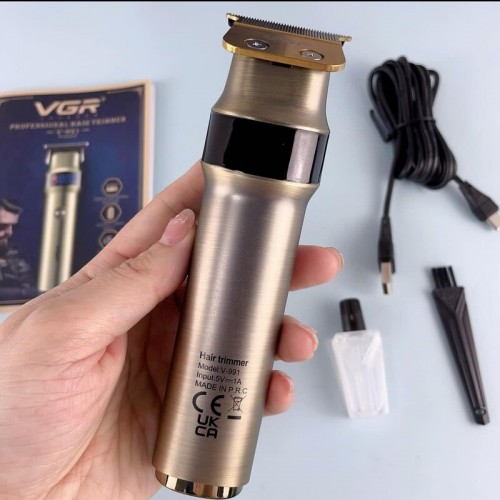 Машинка для стрижки беспроводная аккумуляторная LED-дисплей VGR V-991 + 3 насадки
