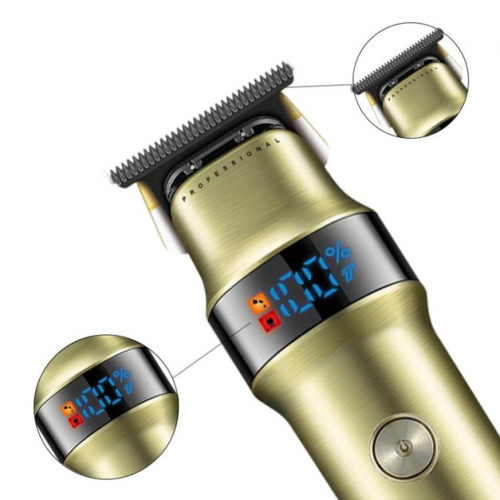 Машинка для стрижки беспроводная аккумуляторная LED-дисплей VGR V-991 + 3 насадки