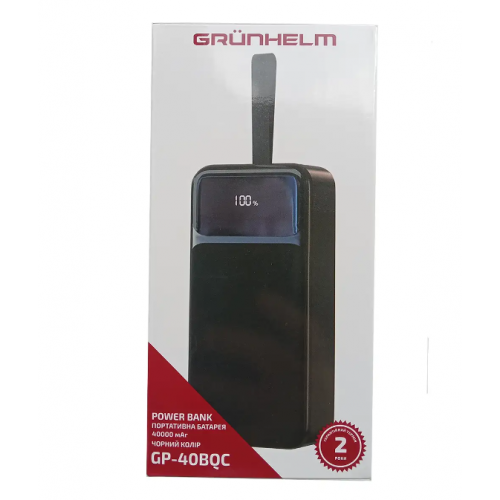 Внешний аккумулятор Power bank GRUNHELM GP-40BQC 22.5W 40000mAh PD22,2W+QC