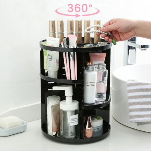 Подставка-органайзер для косметики поворотная 360° ROTATION COSMETIC ORGANIZER Черный