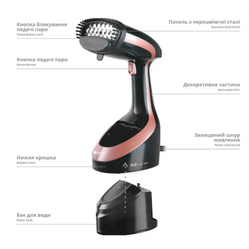 Вертикальный ручной отпариватель-парогенератор для одежды BITEK BT-1158 2000Вт пароочиститель для дома