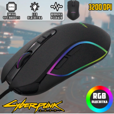 Мышь компьютерная проводная игровая CYBERPUNK CP100 с подсветкой USB мышка