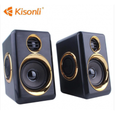 Компьютерные колонки Kisonli T-005 2.0 6W Черный с золотым