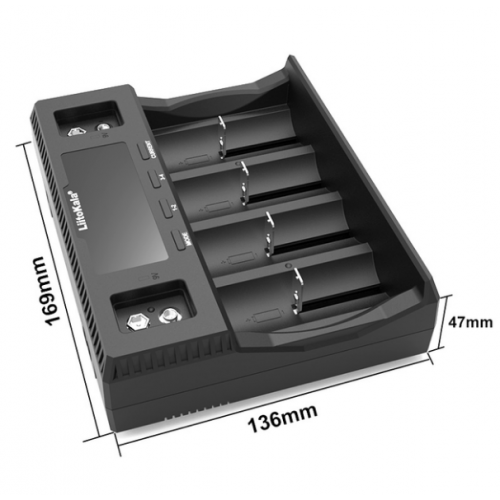 Зарядное устройство LiitoKala Lii-D4XL на 4+2 каналов для Ni-Mh/Li-ion/LiFePo4/крона, 220V/12V, LED+LCD 