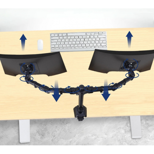 Крепление для двух мониторов настольный кронштейн 17"-33" UKC Z022
