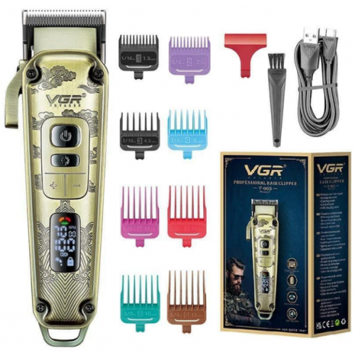 Машинка для стрижки волос триммер для бороды VGR V-005 + 8 насадок Машинка для стрижки волос триммер для бороды VGR V-005 + 8 насадок