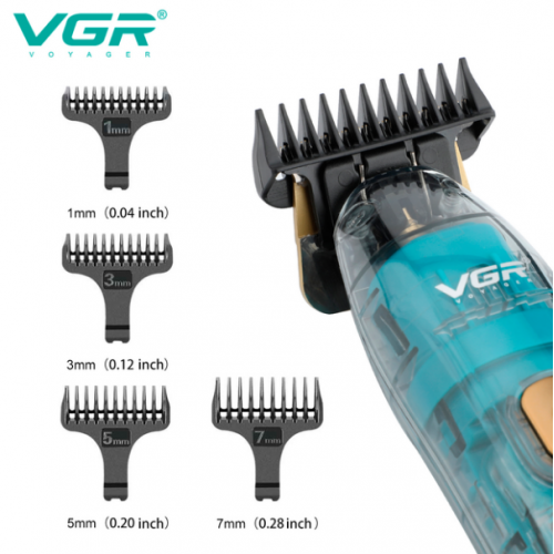 Машинка для стрижки волос триммер для бороды VGR V-961 LED дисплей + 4 насадки