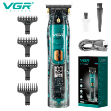 Машинка для стрижки волос триммер для бороды VGR V-961 LED дисплей + 4 насадки