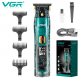 Машинка для стрижки волос триммер для бороды VGR V-961 LED дисплей + 4 насадки