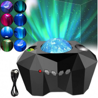 Ночник проектор звездное небо с bluetooth колонкой Aurora Moon Star Черный