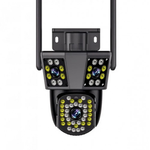 Уличная WIFI камера видеонаблюдения 9MP, 3 объектива C360 home, поворотная три линзы