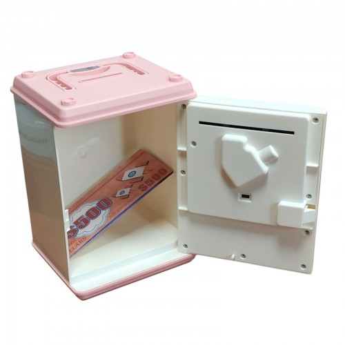 Детская электронная копилка сейф с кодовым замком и отпечатком пальца Money Box Розовый