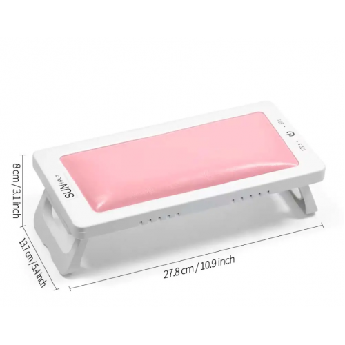 Лампа для маникюра с подлокотником 88Вт, от USB, SUN HPL 1 / Лампа для ногтей Розовая