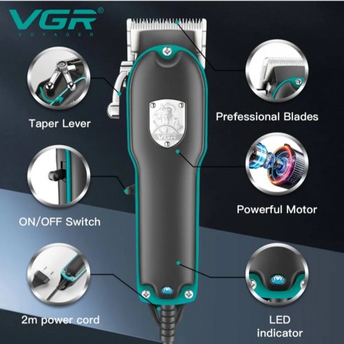 Машинка для стрижки VGR V-123  4 насадки 220 в