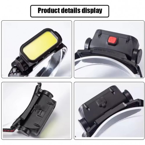 Налобный фонарь с красным и белым светом BL-008 USB  4 режима