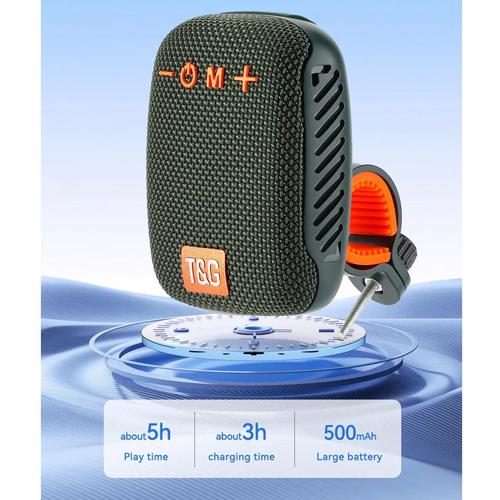 Портативная Bluetooth колонка TG392 5W с велокреплением радио Темно-зеленая