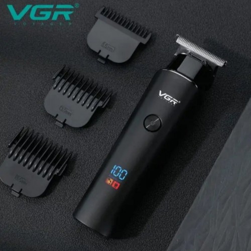 Триммер для волос VGR V-937, с usb-кабелем для зарядки, светодиодным дисплеем, 3 насадками