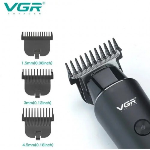 Триммер для волос VGR V-937, с usb-кабелем для зарядки, светодиодным дисплеем, 3 насадками
