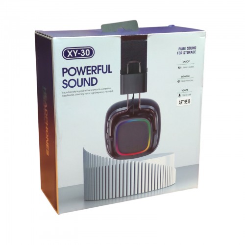 Беспроводные наушники Powerful Sound XY-30 Чёрные, с подсветкой