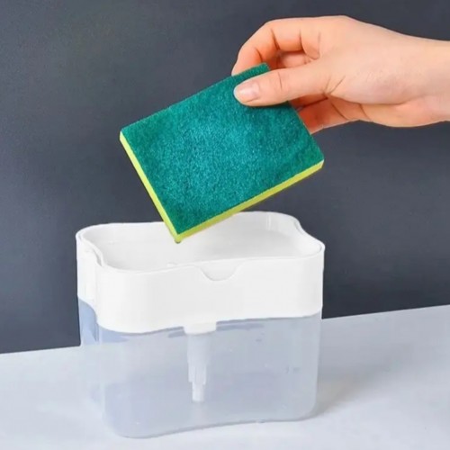 Диспенсер для моющего средства с подставкой для губки Soap Pump & Sponge Caddy Белый
